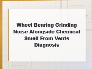 Wheel Bearing Grinding Noise Alongside Chemical Smell From Vents Diagnosis